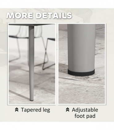 Outsunny Garden Table with Rust Resistant Metal Frame, Light Grey