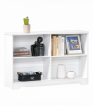Simple Modern 4-Compartment Low Bookcase w/ Shelves Cube Display Office