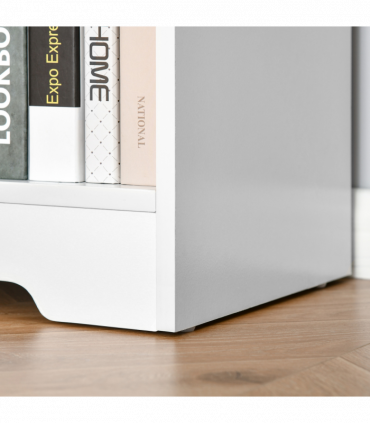 Simple Modern 4-Compartment Low Bookcase w/ Shelves Cube Display Office