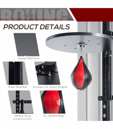 Speed Bag Platform Speedball Frame Set Training Punching Boxing Workout HOMCOM