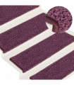 vidaXL Carpet Stair Treads 15 pcs 65x21x4 cm Dark Purple