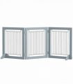 PawHut Foldable Wooden Pet Gate w/ 3 Panels 2 Support Feet for Small Dogs