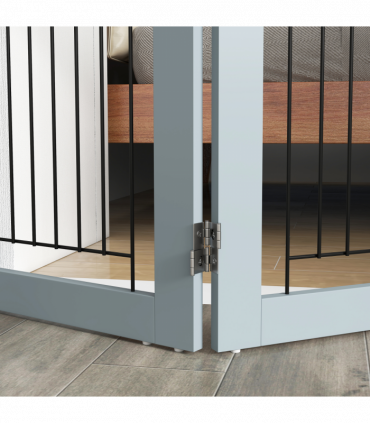 PawHut Foldable Wooden Pet Gate w/ 3 Panels 2 Support Feet for Small Dogs