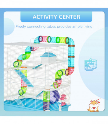 PawHut Walk in Chicken Run w/ Cover, Hanging Feeder, Perch, for 12-18 Chickens