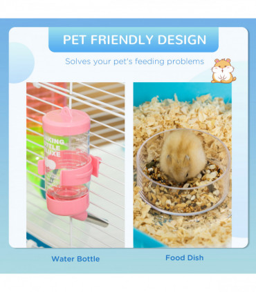 PawHut Walk in Chicken Run w/ Cover, Hanging Feeder, Perch, for 12-18 Chickens