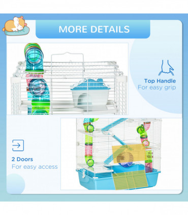 PawHut Walk in Chicken Run w/ Cover, Hanging Feeder, Perch, for 12-18 Chickens