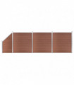 vidaXL WPC Fence Set 3 Square + 1 Slanted 619x186 cm Brown