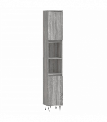 vidaXL 3 Piece Bathroom Furniture Set Grey Sonoma Engineered Wood