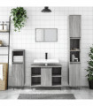 vidaXL 3 Piece Bathroom Furniture Set Grey Sonoma Engineered Wood