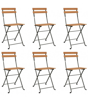 vidaXL 7 Piece Folding Bistro Set Solid Wood Acacia and Steel