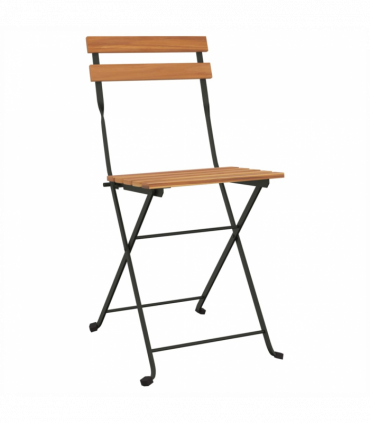 vidaXL 7 Piece Folding Bistro Set Solid Wood Acacia and Steel