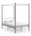 vidaXL Canopy Bed Frame Grey Metal 140x200 cm