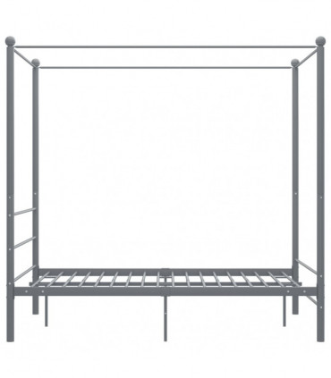vidaXL Canopy Bed Frame Grey Metal 140x200 cm