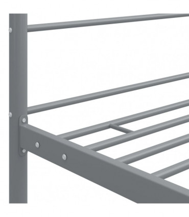 vidaXL Canopy Bed Frame Grey Metal 140x200 cm