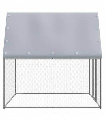 vidaXL Chicken Cage Silver and Grey 2x2x2 m Galvanised Steel