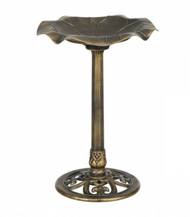 Outsunny Bird Bath for Garden, Birdbath with Lotus Leaf Basin, Bronze Tone