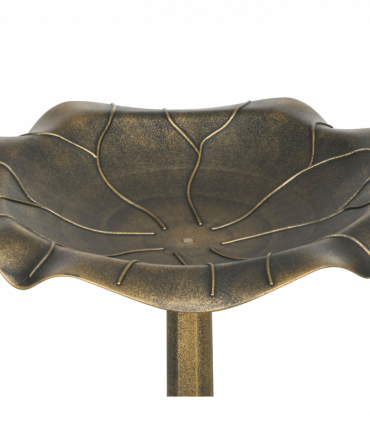 Outsunny Bird Bath for Garden, Birdbath with Lotus Leaf Basin, Bronze Tone