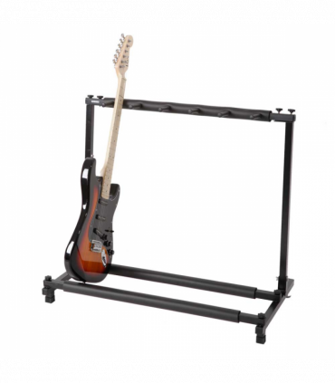 Triple Folding Multiple Guitar Holder Rack Stand Black