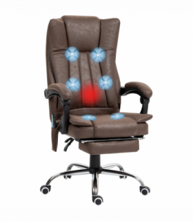 Vinsetto 6-Point Vibrating Heat Massage Chair w/ Microfibre Upholstery Brown