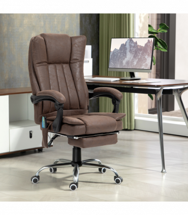 Vinsetto 6-Point Vibrating Heat Massage Chair w/ Microfibre Upholstery Brown