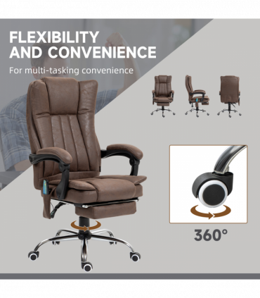 Vinsetto 6-Point Vibrating Heat Massage Chair w/ Microfibre Upholstery Brown