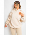 Fall Winter Oversized Ruched Sleeves Hoodie