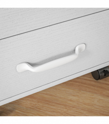 HOMCOM File Cabinet with 3 Drawers, Under Desk Mobile Filing Cabinet White