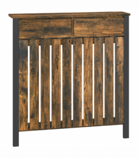 HOMCOM Small Radiator Cover with Drawer and Vertical Slats 88.5 x 19 x 93cm