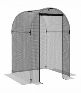 Outsunny Fruit Cage, Plant Protection Tent, 1.2 x 1.2 x 1.9m, Black