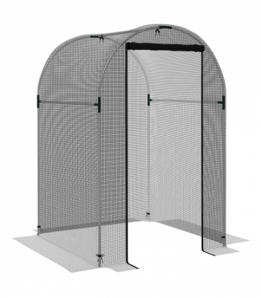 Outsunny Fruit Cage, Plant Protection Tent, 1.2 x 1.2 x 1.9m, Black