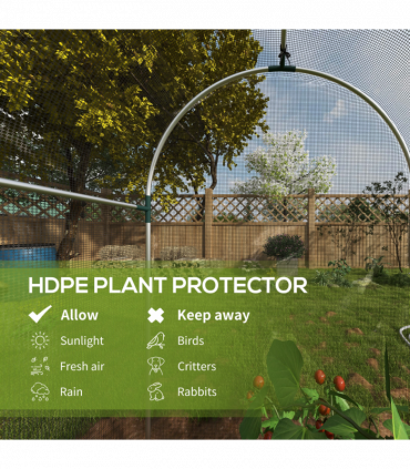 Outsunny Fruit Cage, Plant Protection Tent, 1.2 x 1.2 x 1.9m, Black