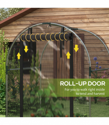 Outsunny Fruit Cage, Plant Protection Tent, 1.2 x 1.2 x 1.9m, Black