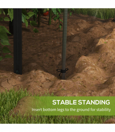 Outsunny Fruit Cage, Plant Protection Tent, 1.2 x 1.2 x 1.9m, Black