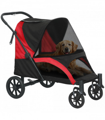 PawHut Easy Folding Pet Stroller for Large Dogs, Black