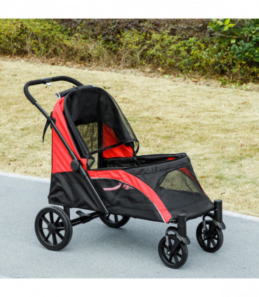 PawHut Easy Folding Pet Stroller for Large Dogs, Black