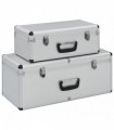 Storage Cases 2 pcs Silver Aluminium