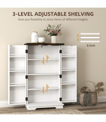 Stylish Farmhouse Cabinet with Adjustable Shelves - Sturdy Storage Solution