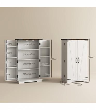 Stylish Farmhouse Cabinet with Adjustable Shelves - Sturdy Storage Solution