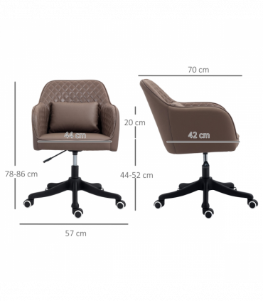 Vinsetto Office Chair with Rechargeable Vibration Massage, Brown