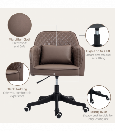 Vinsetto Office Chair with Rechargeable Vibration Massage, Brown