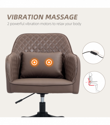 Vinsetto Office Chair with Rechargeable Vibration Massage, Brown