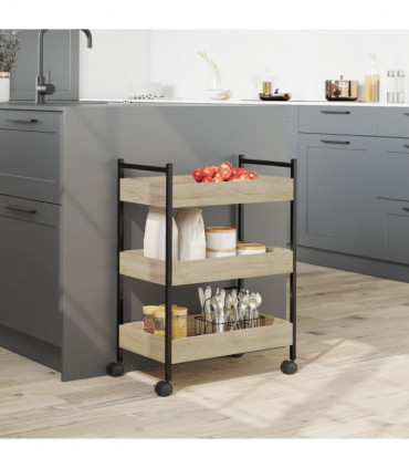 vidaXL Kitchen Trolley Sonoma Oak 50x30x70 cm Engineered Wood