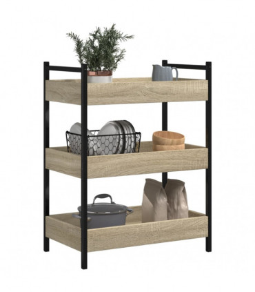 vidaXL Kitchen Trolley Sonoma Oak 50x30x70 cm Engineered Wood