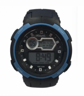 Ravel Mens 3ATM Digital Sports Blue/Black Watch RDG.14.39