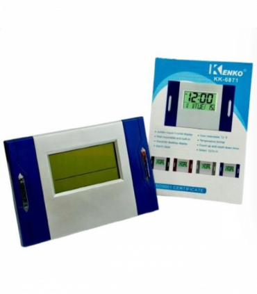 Kadio Kenko  Digital Blue with Temperature Day/Date Display Wall Mounted Clock