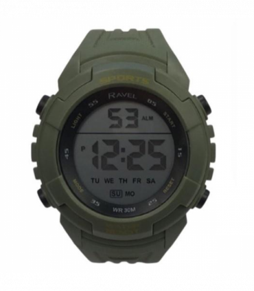 Ravel Mens 3ATM Digital Sports Green Watch RDG.14.29