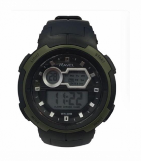 Ravel Mens 3ATM Digital Sports Green/Black Watch RDG.14.38