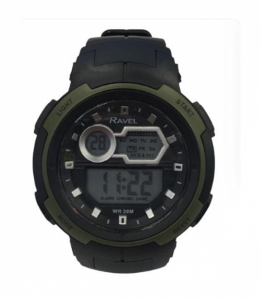 Ravel Mens 3ATM Digital Sports Green/Black Watch RDG.14.38