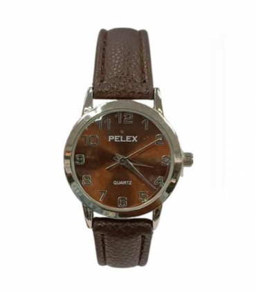 PELEX  Ladies Basic Dark Brown Dial Brown Leather Strap Quartz Watch PLX-013-DBR