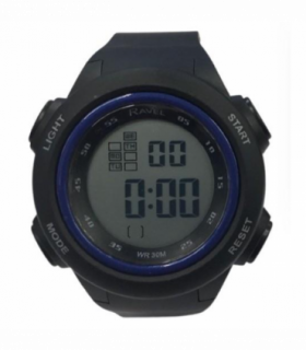 Ravel Mens 3ATM Digital Sports Blue Ring Watch RDG.14.35